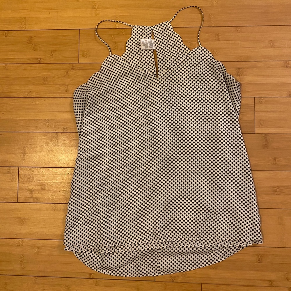 Express Black & White Polka Dot Tanktop